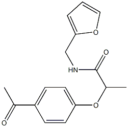 2-(4-acetylphenoxy)-N-(furan-2-ylmethyl)propanamide Structure
