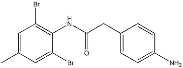 2-(4-aminophenyl)-N-(2,6-dibromo-4-methylphenyl)acetamide 구조식 이미지