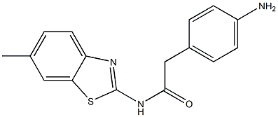 2-(4-aminophenyl)-N-(6-methyl-1,3-benzothiazol-2-yl)acetamide 구조식 이미지