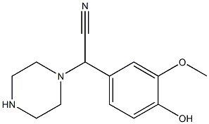 2-(4-hydroxy-3-methoxyphenyl)-2-(piperazin-1-yl)acetonitrile 구조식 이미지