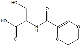 2-(5,6-dihydro-1,4-dioxin-2-ylformamido)-3-hydroxypropanoic acid Structure