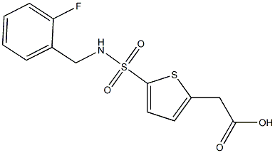 2-(5-{[(2-fluorophenyl)methyl]sulfamoyl}thiophen-2-yl)acetic acid 구조식 이미지