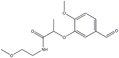 2-(5-formyl-2-methoxyphenoxy)-N-(2-methoxyethyl)propanamide Structure