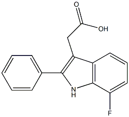 2-(7-fluoro-2-phenyl-1H-indol-3-yl)acetic acid 구조식 이미지