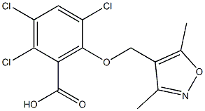 2,3,5-trichloro-6-[(3,5-dimethylisoxazol-4-yl)methoxy]benzoic acid 구조식 이미지