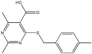 2,4-dimethyl-6-[(4-methylbenzyl)thio]pyrimidine-5-carboxylic acid Structure