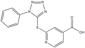 2-[(1-phenyl-1H-1,2,3,4-tetrazol-5-yl)sulfanyl]pyridine-4-carboxylic acid 구조식 이미지