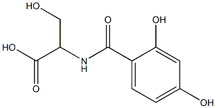 2-[(2,4-dihydroxybenzoyl)amino]-3-hydroxypropanoic acid Structure