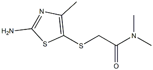 2-[(2-amino-4-methyl-1,3-thiazol-5-yl)thio]-N,N-dimethylacetamide 구조식 이미지