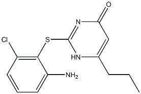 2-[(2-amino-6-chlorophenyl)sulfanyl]-6-propyl-1,4-dihydropyrimidin-4-one 구조식 이미지