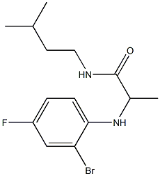 2-[(2-bromo-4-fluorophenyl)amino]-N-(3-methylbutyl)propanamide Structure