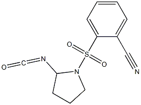 2-[(2-isocyanatopyrrolidine-1-)sulfonyl]benzonitrile 구조식 이미지