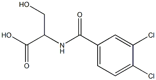 2-[(3,4-dichlorobenzoyl)amino]-3-hydroxypropanoic acid Structure