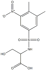 2-[(3,4-dimethyl-5-nitrobenzene)sulfonamido]-3-hydroxypropanoic acid 구조식 이미지