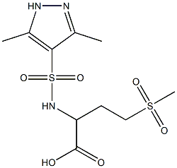 2-[(3,5-dimethyl-1H-pyrazole-4-)sulfonamido]-4-methanesulfonylbutanoic acid Structure