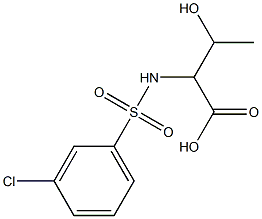 2-[(3-chlorobenzene)sulfonamido]-3-hydroxybutanoic acid Structure