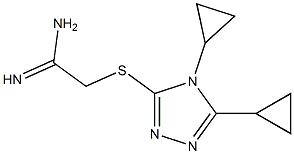 2-[(4,5-dicyclopropyl-4H-1,2,4-triazol-3-yl)sulfanyl]ethanimidamide Structure