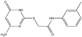 2-[(4-amino-6-oxo-1,6-dihydropyrimidin-2-yl)sulfanyl]-N-(3-methylphenyl)acetamide 구조식 이미지