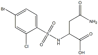 2-[(4-bromo-2-chlorobenzene)sulfonamido]-3-carbamoylpropanoic acid Structure