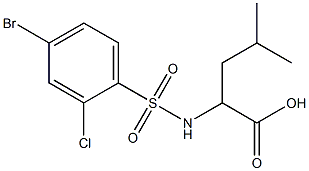 2-[(4-bromo-2-chlorobenzene)sulfonamido]-4-methylpentanoic acid Structure