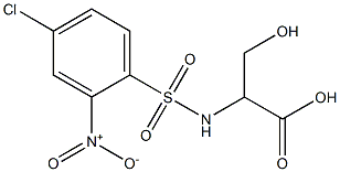 2-[(4-chloro-2-nitrobenzene)sulfonamido]-3-hydroxypropanoic acid Structure