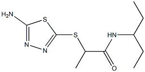 2-[(5-amino-1,3,4-thiadiazol-2-yl)sulfanyl]-N-(pentan-3-yl)propanamide Structure