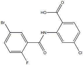 2-[(5-bromo-2-fluorobenzene)amido]-4-chlorobenzoic acid 구조식 이미지