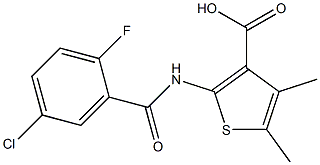 2-[(5-chloro-2-fluorobenzene)amido]-4,5-dimethylthiophene-3-carboxylic acid Structure