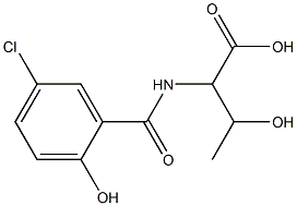 2-[(5-chloro-2-hydroxybenzoyl)amino]-3-hydroxybutanoic acid 구조식 이미지