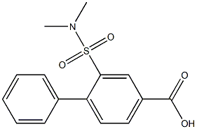2-[(dimethylamino)sulfonyl]-1,1'-biphenyl-4-carboxylic acid 구조식 이미지