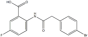 2-[2-(4-bromophenyl)acetamido]-5-fluorobenzoic acid 구조식 이미지