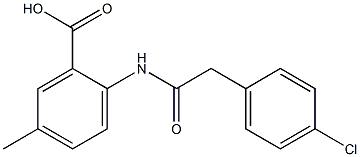 2-[2-(4-chlorophenyl)acetamido]-5-methylbenzoic acid 구조식 이미지