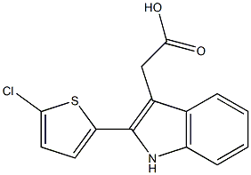 2-[2-(5-chlorothiophen-2-yl)-1H-indol-3-yl]acetic acid Structure