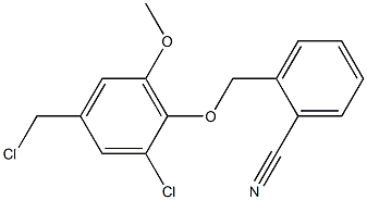 2-[2-chloro-4-(chloromethyl)-6-methoxyphenoxymethyl]benzonitrile Structure