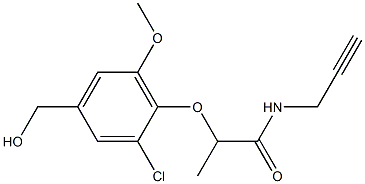 2-[2-chloro-4-(hydroxymethyl)-6-methoxyphenoxy]-N-(prop-2-yn-1-yl)propanamide Structure