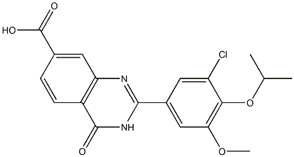 2-[3-chloro-5-methoxy-4-(propan-2-yloxy)phenyl]-4-oxo-3,4-dihydroquinazoline-7-carboxylic acid 구조식 이미지