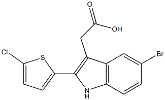 2-[5-bromo-2-(5-chlorothiophen-2-yl)-1H-indol-3-yl]acetic acid Structure