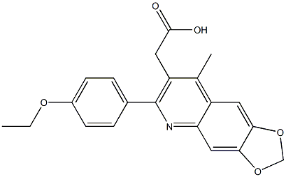 2-[6-(4-ethoxyphenyl)-8-methyl-2H-[1,3]dioxolo[4,5-g]quinolin-7-yl]acetic acid 구조식 이미지