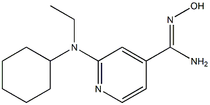 2-[cyclohexyl(ethyl)amino]-N'-hydroxypyridine-4-carboximidamide 구조식 이미지