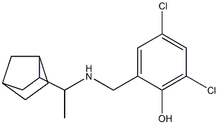 2-{[(1-{bicyclo[2.2.1]heptan-2-yl}ethyl)amino]methyl}-4,6-dichlorophenol Structure