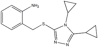 2-{[(4,5-dicyclopropyl-4H-1,2,4-triazol-3-yl)sulfanyl]methyl}aniline 구조식 이미지