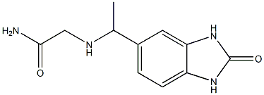 2-{[1-(2-oxo-2,3-dihydro-1H-1,3-benzodiazol-5-yl)ethyl]amino}acetamide 구조식 이미지