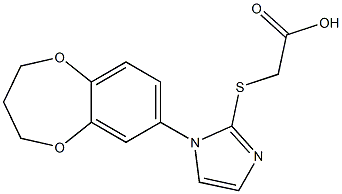 2-{[1-(3,4-dihydro-2H-1,5-benzodioxepin-7-yl)-1H-imidazol-2-yl]sulfanyl}acetic acid Structure