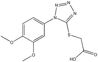 2-{[1-(3,4-dimethoxyphenyl)-1H-1,2,3,4-tetrazol-5-yl]sulfanyl}acetic acid 구조식 이미지