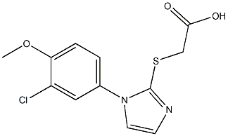 2-{[1-(3-chloro-4-methoxyphenyl)-1H-imidazol-2-yl]sulfanyl}acetic acid 구조식 이미지