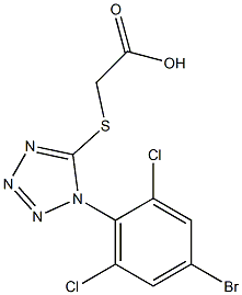 2-{[1-(4-bromo-2,6-dichlorophenyl)-1H-1,2,3,4-tetrazol-5-yl]sulfanyl}acetic acid Structure