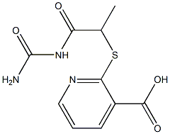 2-{[1-(carbamoylamino)-1-oxopropan-2-yl]sulfanyl}pyridine-3-carboxylic acid Structure
