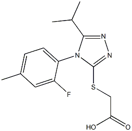 2-{[4-(2-fluoro-4-methylphenyl)-5-(propan-2-yl)-4H-1,2,4-triazol-3-yl]sulfanyl}acetic acid 구조식 이미지