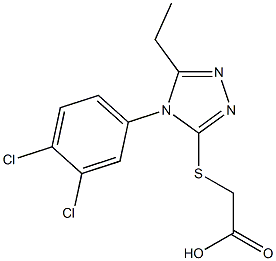 2-{[4-(3,4-dichlorophenyl)-5-ethyl-4H-1,2,4-triazol-3-yl]sulfanyl}acetic acid 구조식 이미지