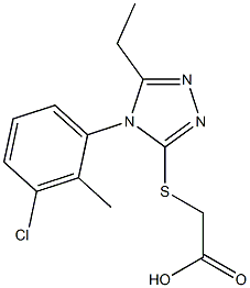 2-{[4-(3-chloro-2-methylphenyl)-5-ethyl-4H-1,2,4-triazol-3-yl]sulfanyl}acetic acid 구조식 이미지